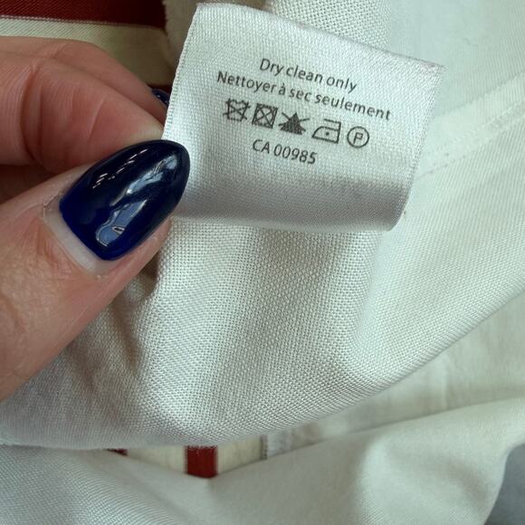 Veronica Beard Stripe Red White Quarter Sleeve Charter Layered Shirt Dress-M - Picture 6 of 12